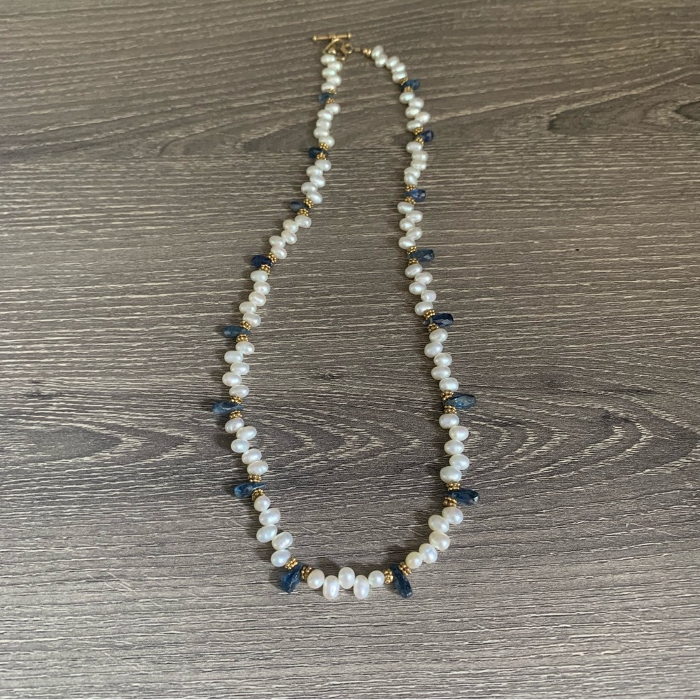 Handmade Artisan Pearl Faceted Gemstone Necklace